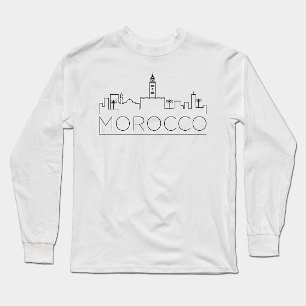 Morocco Minimal Skyline Long Sleeve T-Shirt by kursatunsal